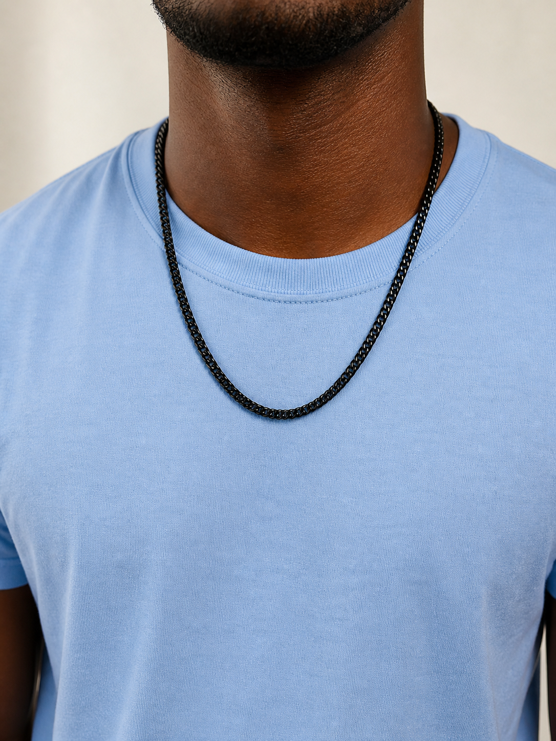 5mm Black Miami Cuban Necklace Oxidized Rhodium Over 925 Sterling Silver 16" - 30"