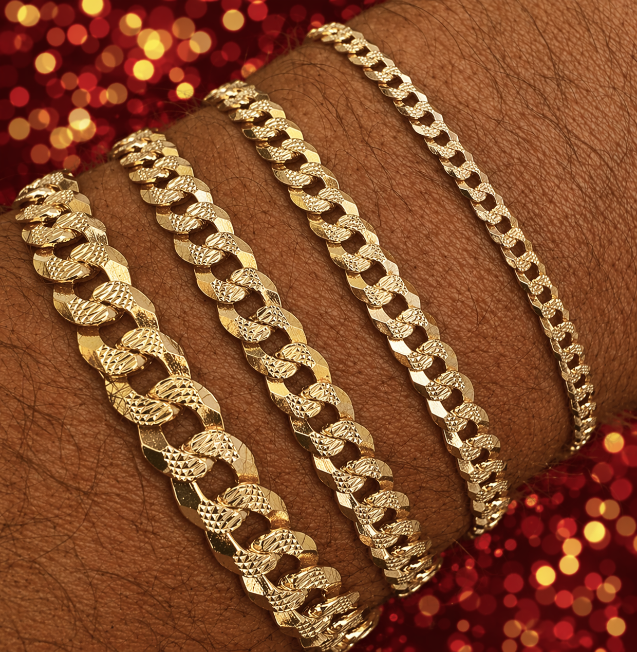 Diamond Cut FLAT Curb Cuban Bracelets Gold Over Solid 925 Sterling Silver 4mm to 8mm