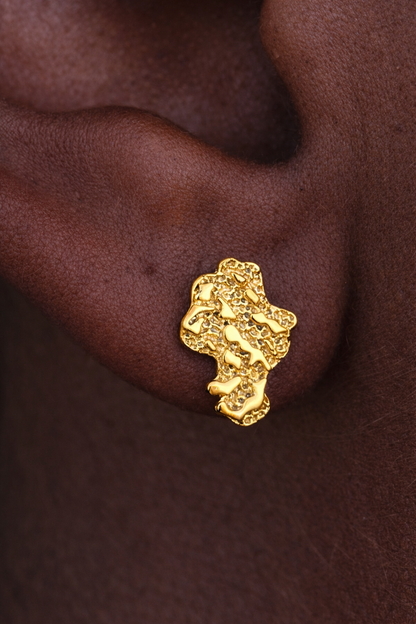 Nugget Style Stud Earrings – Gold or Silver Finish