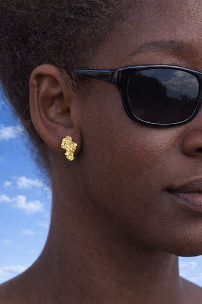 Nugget Style Stud Earrings – Gold or Silver Finish