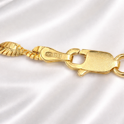 Unisex 2.5mm Twisted Singapore Rope Chain Necklace -  Solid 925 Sterling Silver or 14k Gold Finish