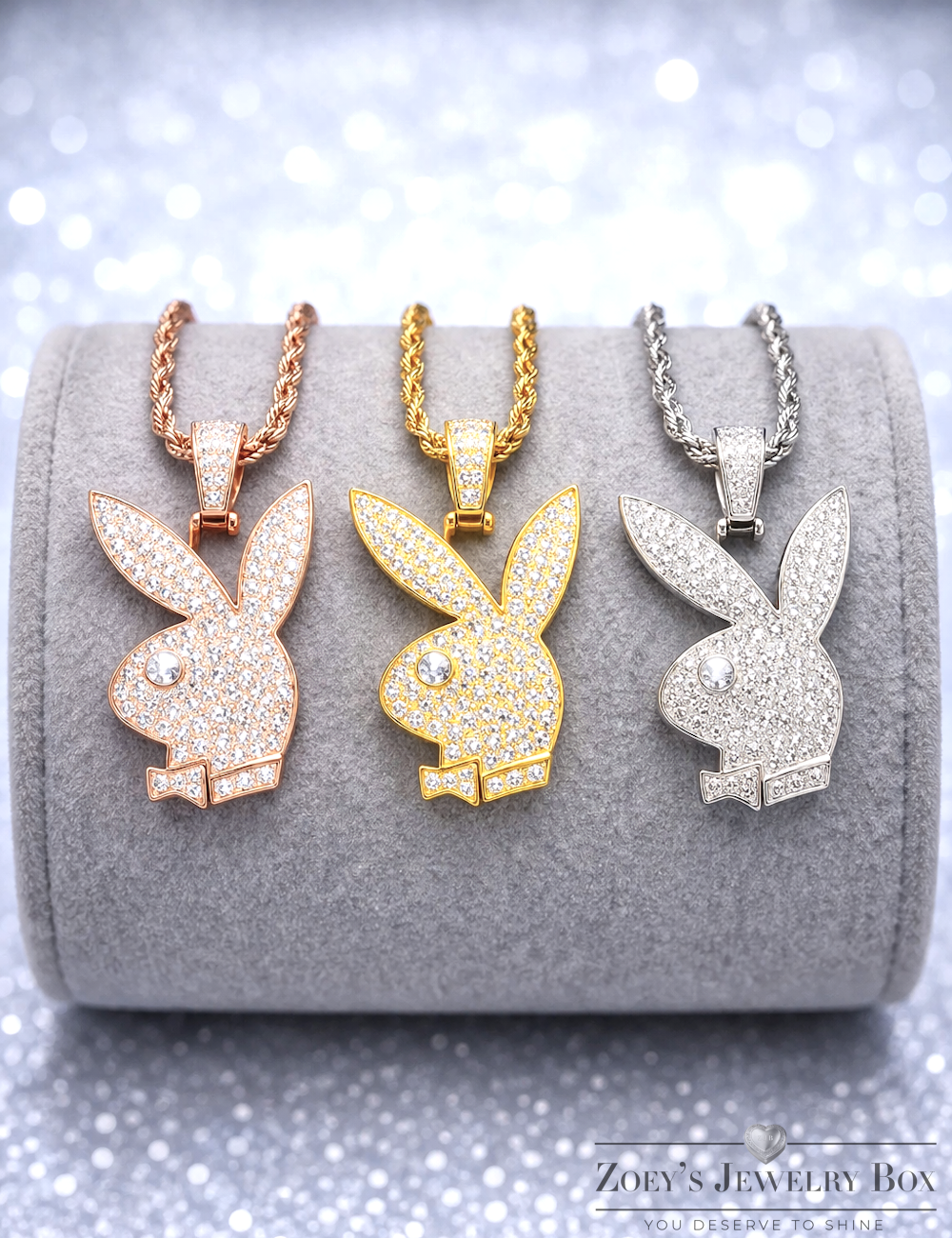 MOISSANITE Playboy Pendant – 3 Stunning Finishes