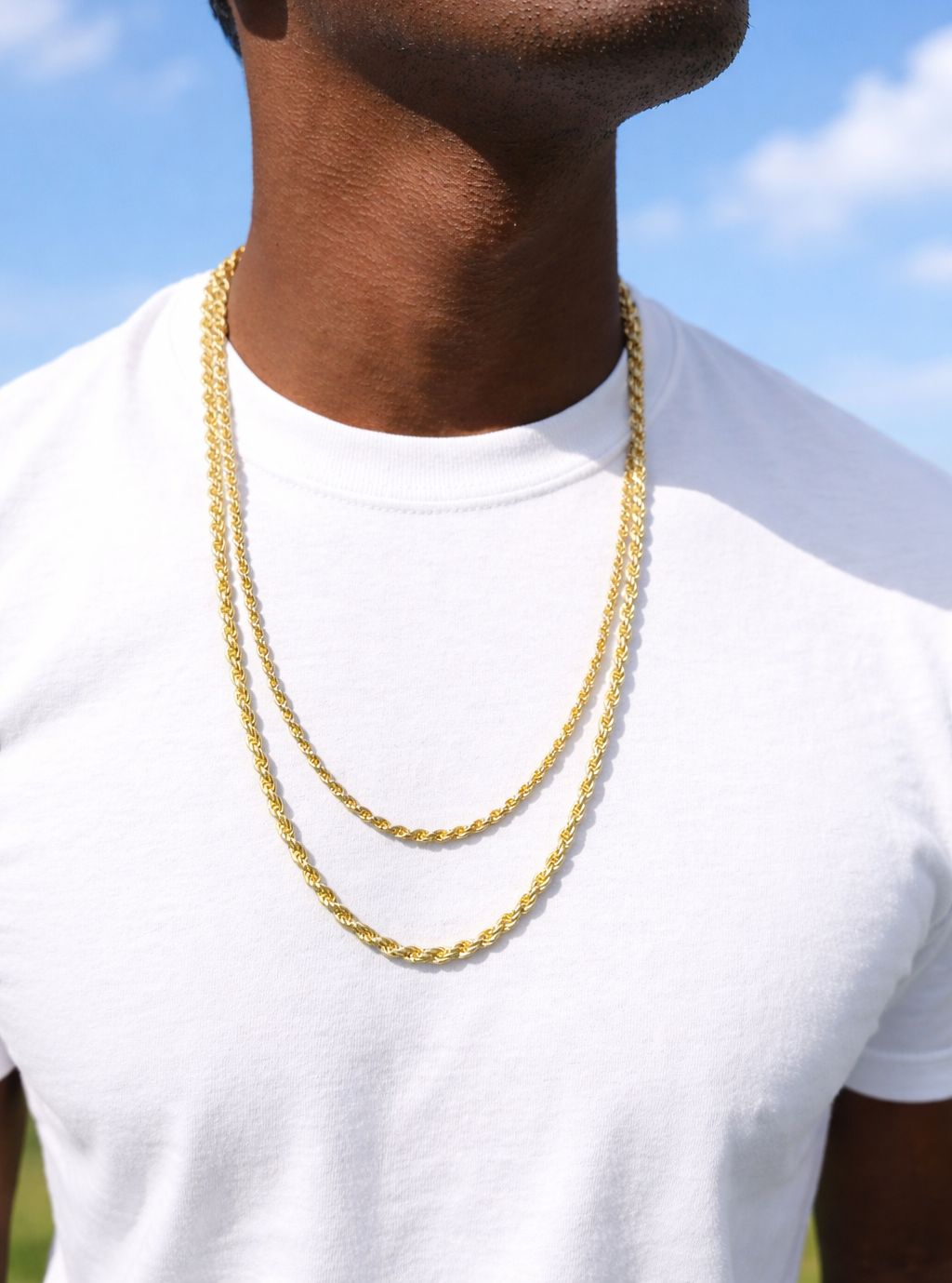 14k Gold Vermeil Over 925 Sterling Silver Diamond Cut Rope Chains 1.5mm to 5mm