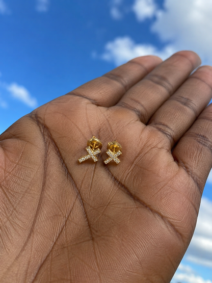 Tiny Cross Earrings – Gold or Silver