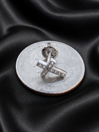 Tiny Cross Earrings – Gold or Silver