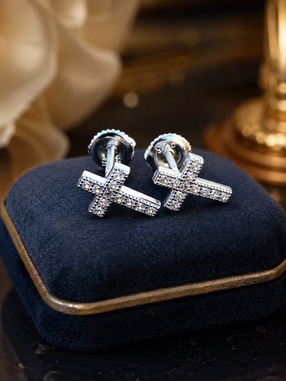 Tiny Cross Earrings – Gold or Silver