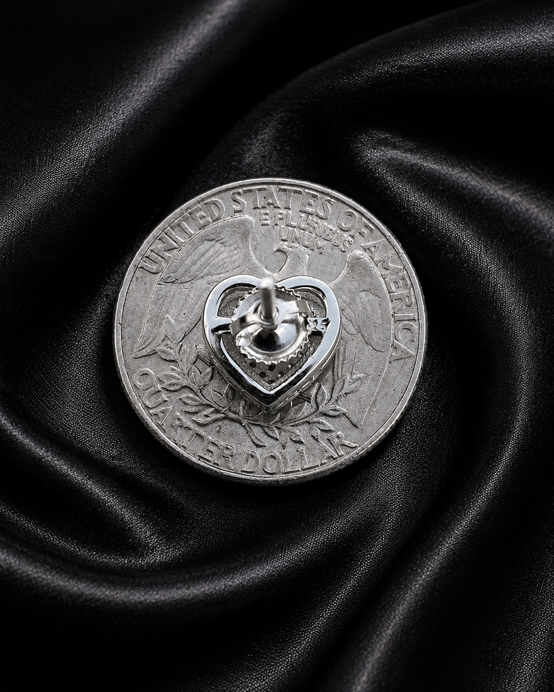 Iced Out Heart Stud Earrings – Rhodium, 14k Gold, or Rose Gold Finish