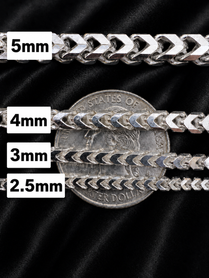 Franco Bracelelets Solid 925 Sterling Silver 2.5 mm to 5mm