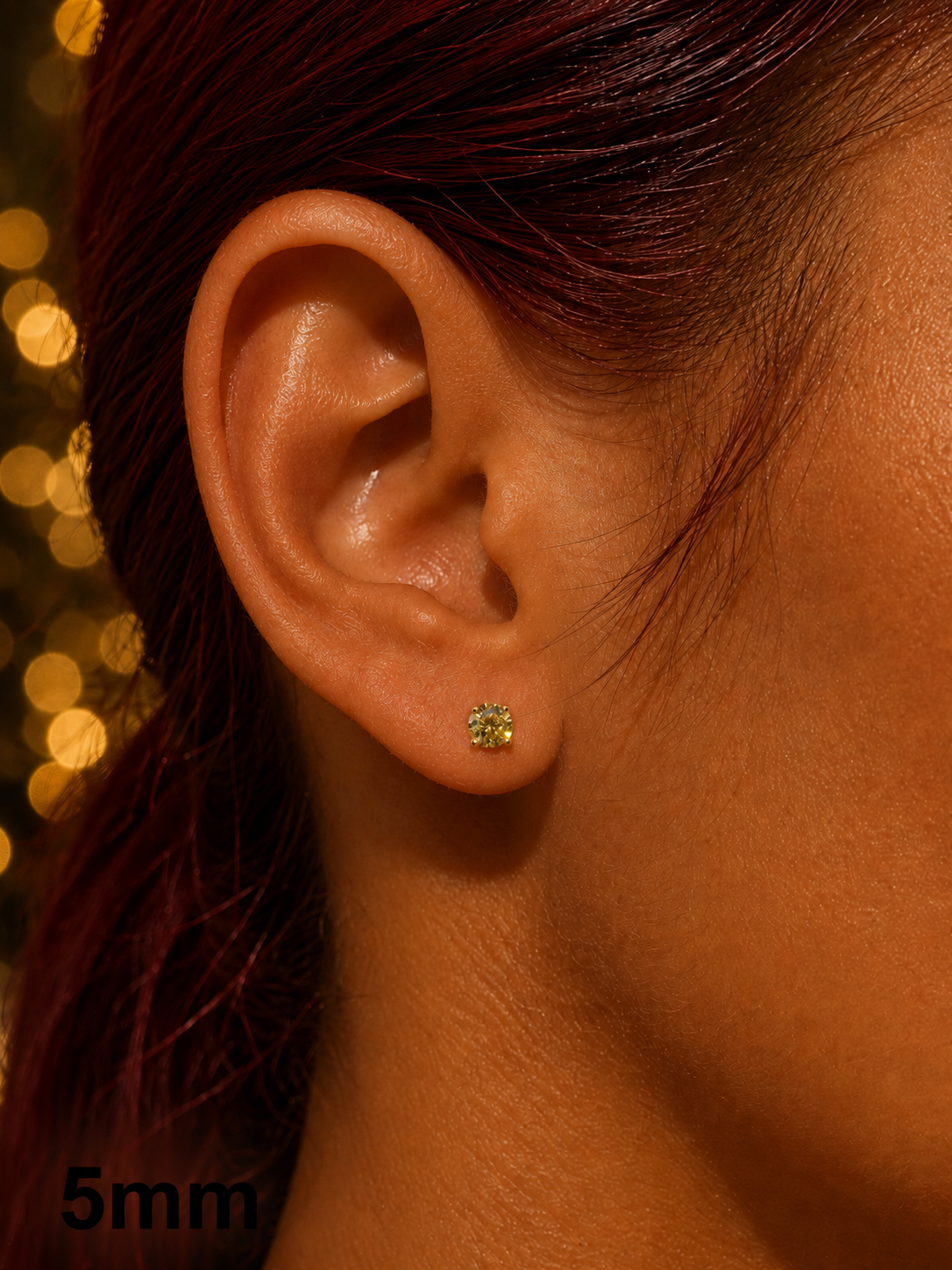 Canary Yellow Moissanite Stud Earrings 14k Gold Vermeil Over 925 Sterling Silver