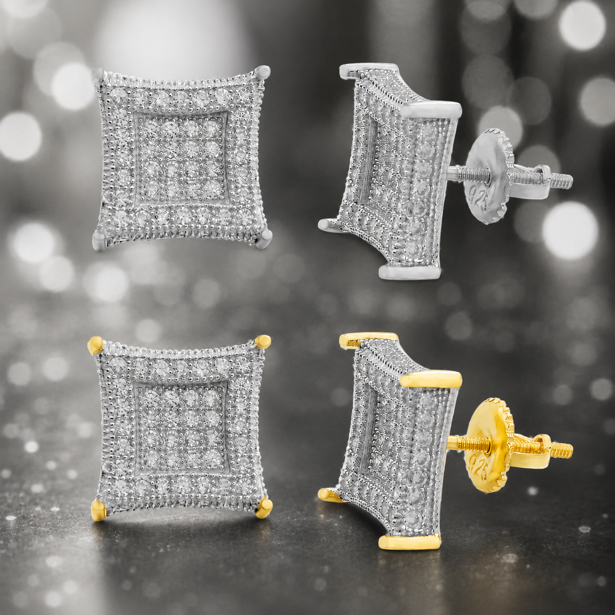 3D Kite Earrings – Sterling Silver with Rhodium Finish