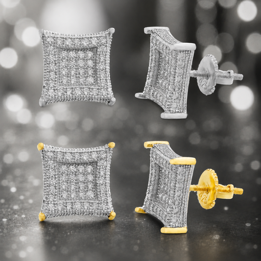 3D Kite Earrings – Sterling Silver with Rhodium Finish