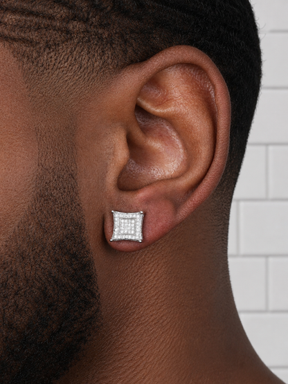 3D Kite Earrings – Sterling Silver with Rhodium Finish