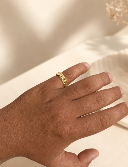 6mm Miami Cuban Band Ring (14k Gold Vermeil & 925 Silver)
