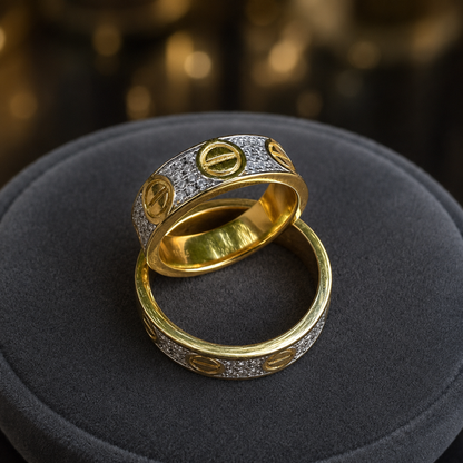 Moissanite Love Eternity Band Ring (Silver, Gold Vermeil, Rose Gold)