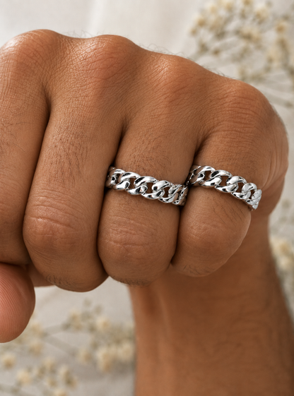 VIP 6mm Miami Cuban Link Ring (Sterling Silver, Unembellished Band)