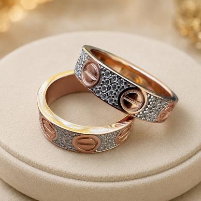 Moissanite Love Eternity Band Ring (Silver, Gold Vermeil, Rose Gold)