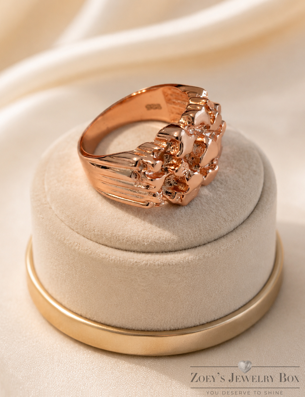 Elegant Nugget Ring (Silver, Yellow Gold, or Rose Gold)