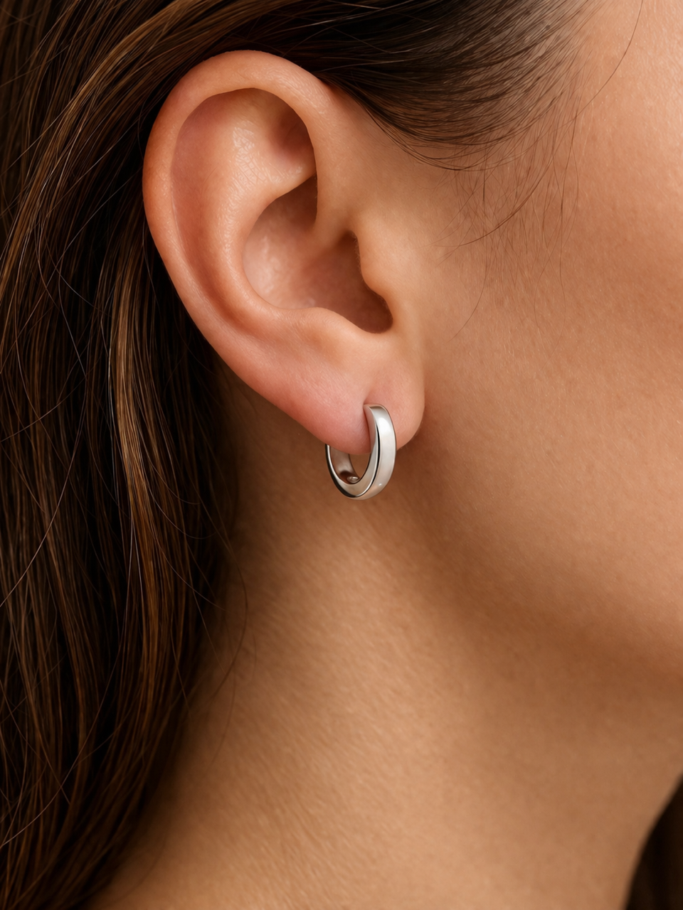 Small 12.5mm Huggie Hoop Earrings 925 Sterling Silver