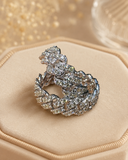 Moissanite Cuban Link Ring (7.5mm)