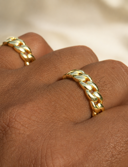 6mm Miami Cuban Band Ring (14k Gold Vermeil & 925 Silver)