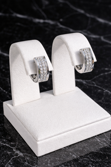 Moissanite 12mm Huggie Hoop Earrings 925 Sterling Silver
