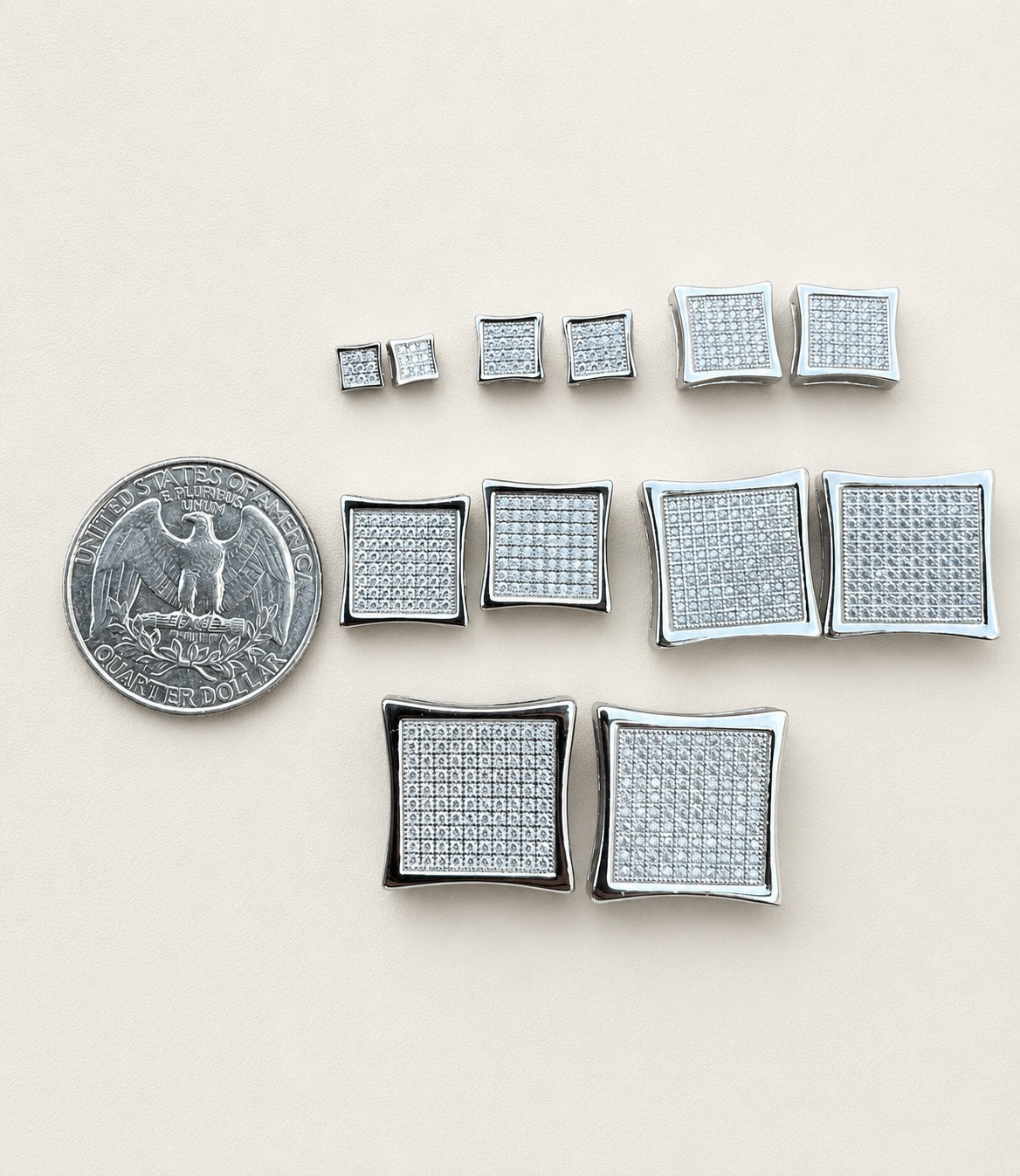 Multi Size Kite Earrings (Silver CZ)