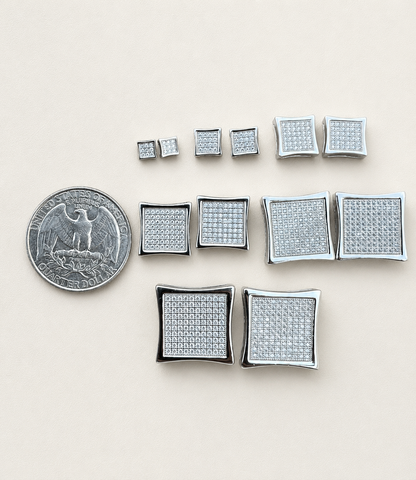 Multi Size Kite Earrings (Silver CZ)