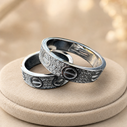 Moissanite Love Eternity Band Ring (Silver, Gold Vermeil, Rose Gold)