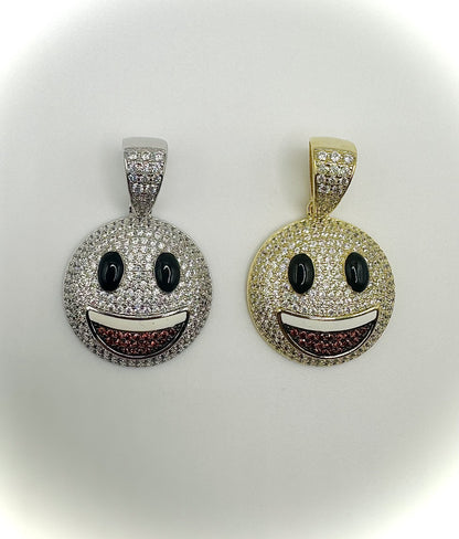 Smiley Face Emoji Pendant – Gold or Silver