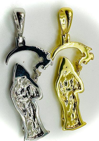 Small Grim Reaper Pendant – Gold & Silver