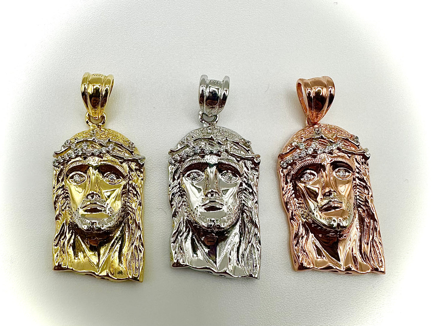 Small Jesus Pendant – Iced Out with CZ Stones (3 Finishes)