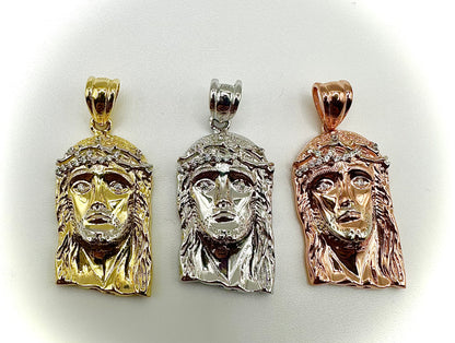 Small Jesus Pendant – Iced Out with CZ Stones (3 Finishes)