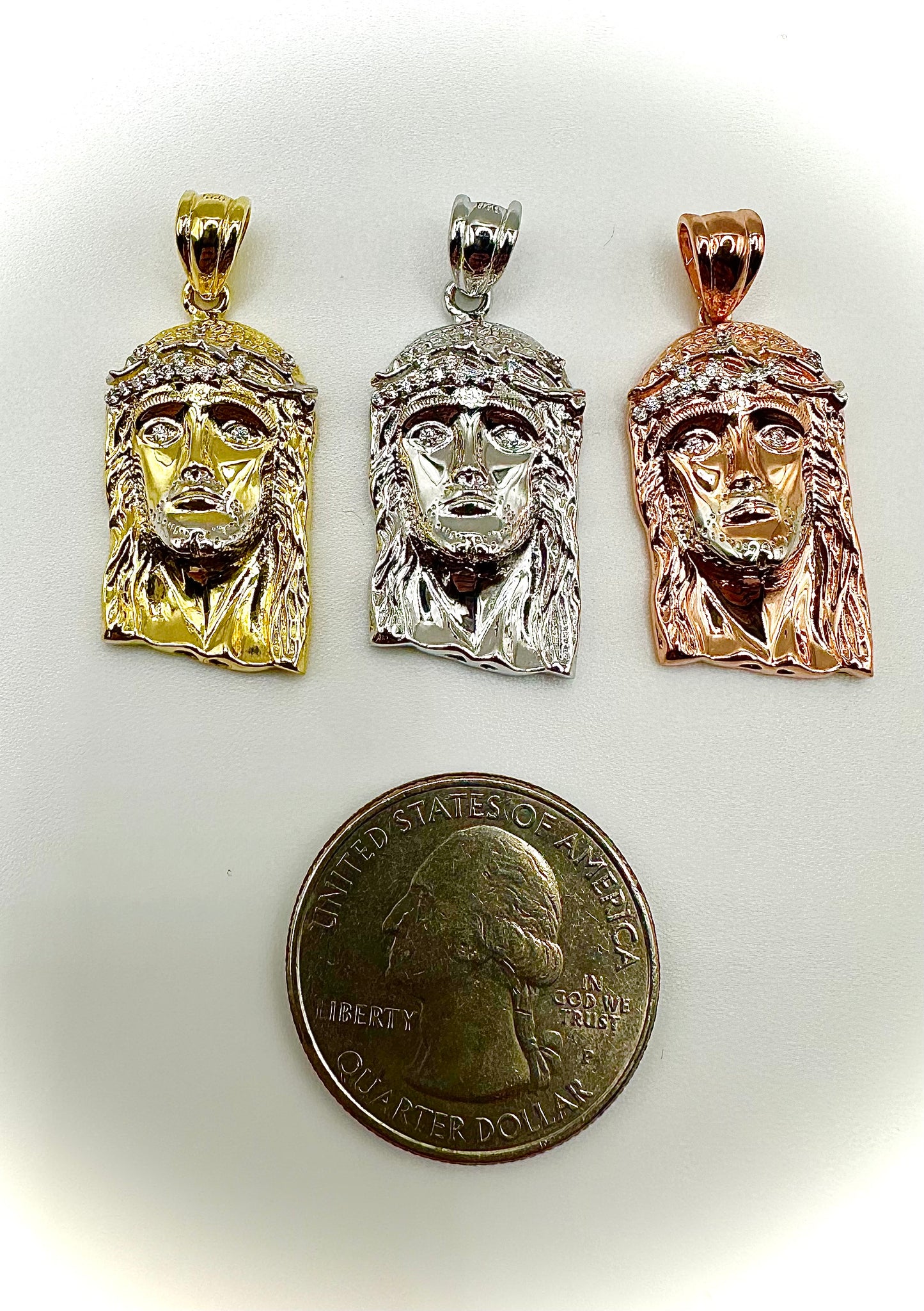 Small Jesus Pendant – Iced Out with CZ Stones (3 Finishes)