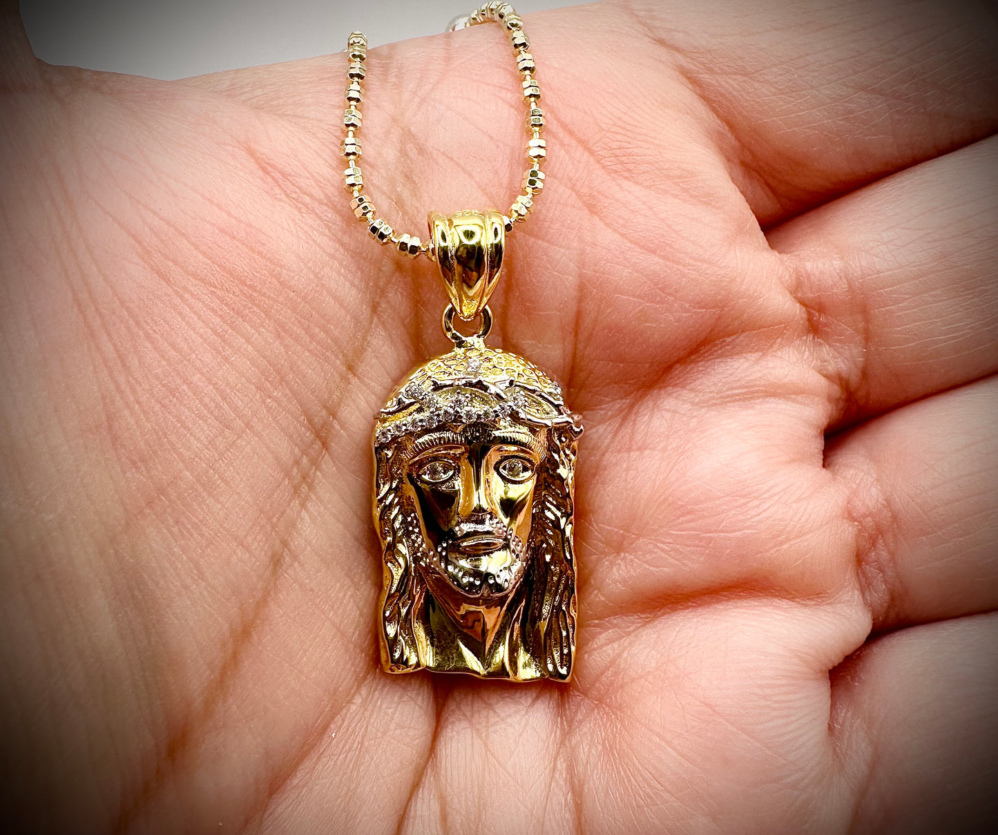Small Jesus Pendant – Iced Out with CZ Stones (3 Finishes)