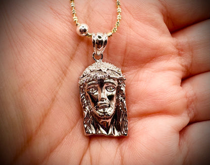 Small Jesus Pendant – Iced Out with CZ Stones (3 Finishes)