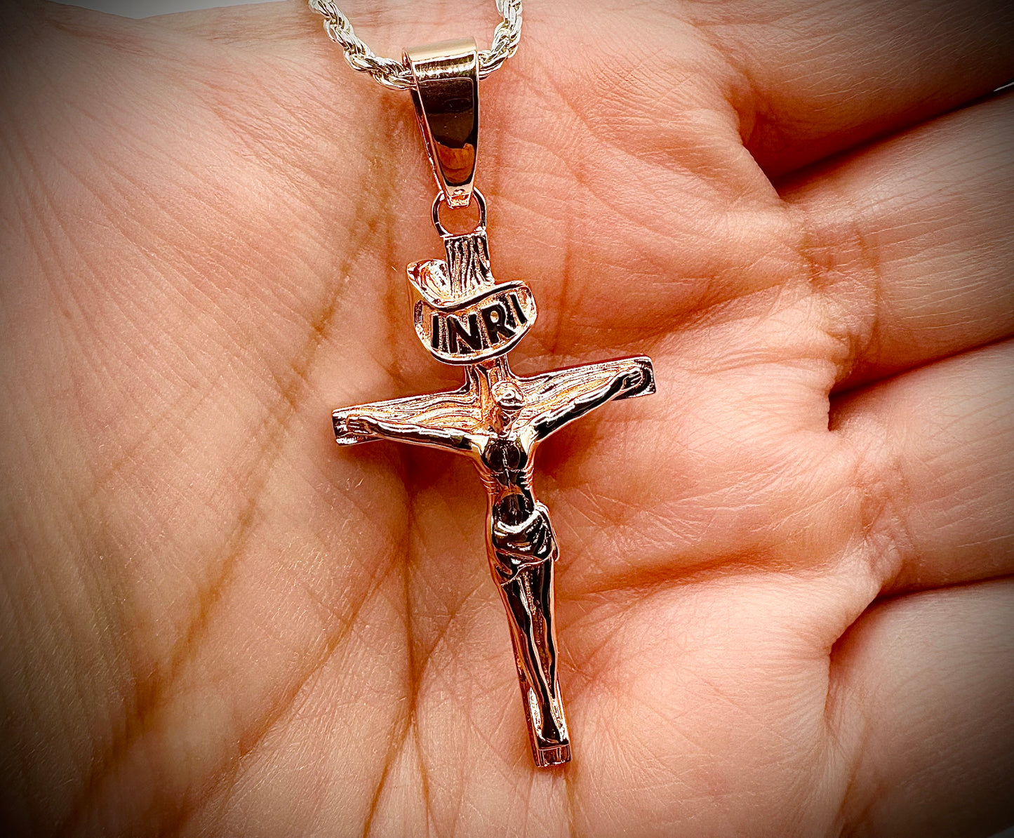 1" x 1.5" Handmade INRI Crucifix Pendant – 3 Finishes