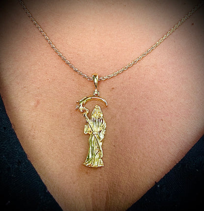 Small Grim Reaper Pendant – Gold & Silver