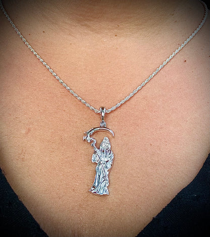 Small Grim Reaper Pendant – Gold & Silver