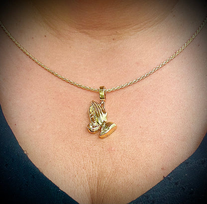 No Stones Praying Hands Pendant – Available in 3 Finishes