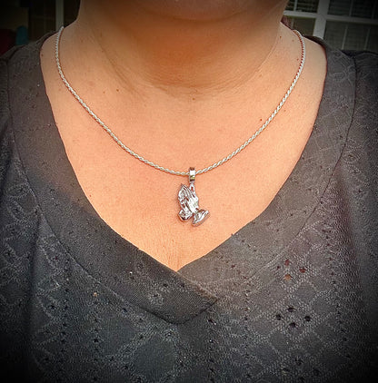 No Stones Praying Hands Pendant – Available in 3 Finishes