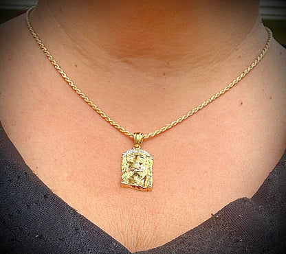 Small Jesus Pendant – Iced Out with CZ Stones (3 Finishes)