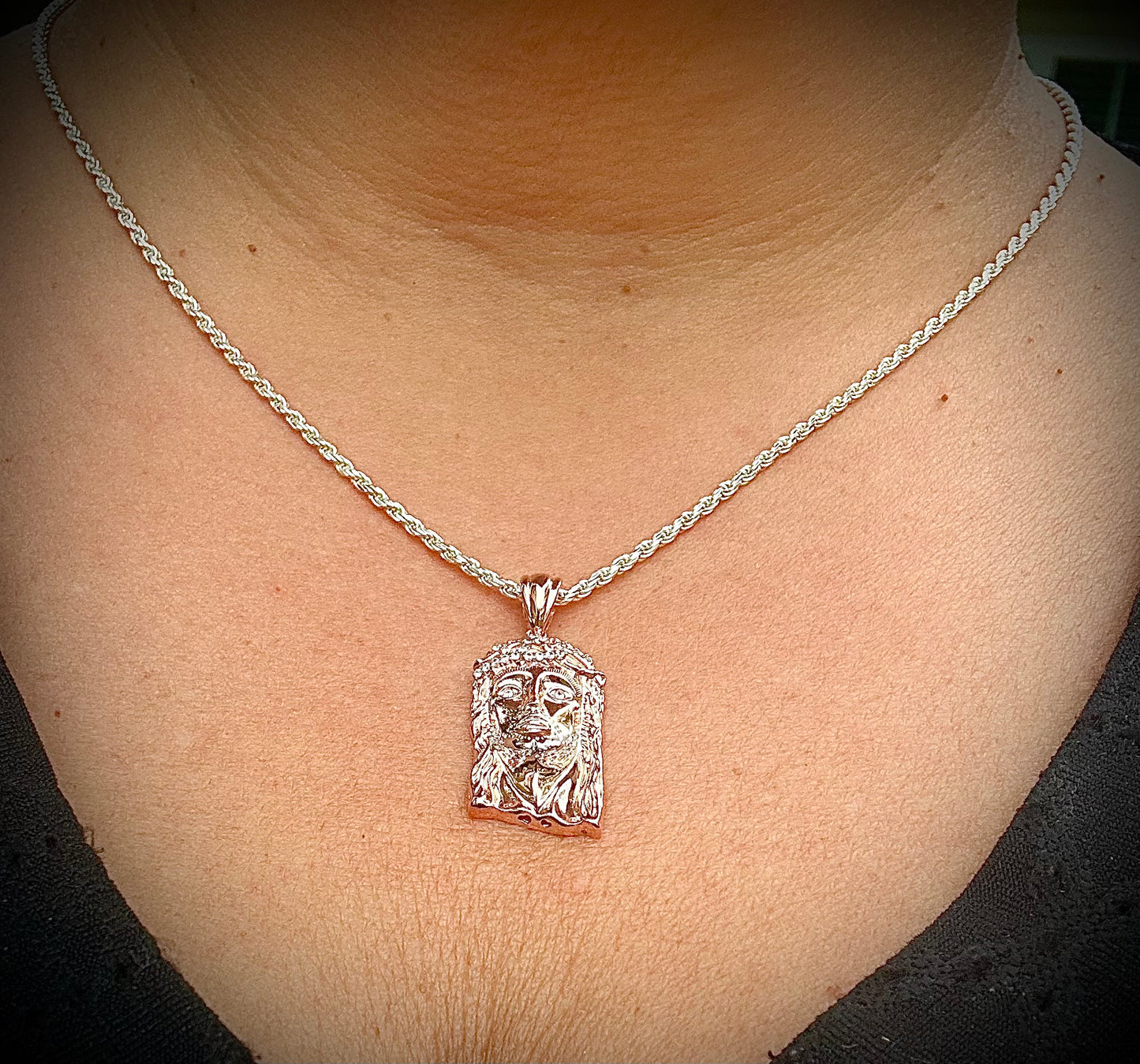 Small Jesus Pendant – Iced Out with CZ Stones (3 Finishes)