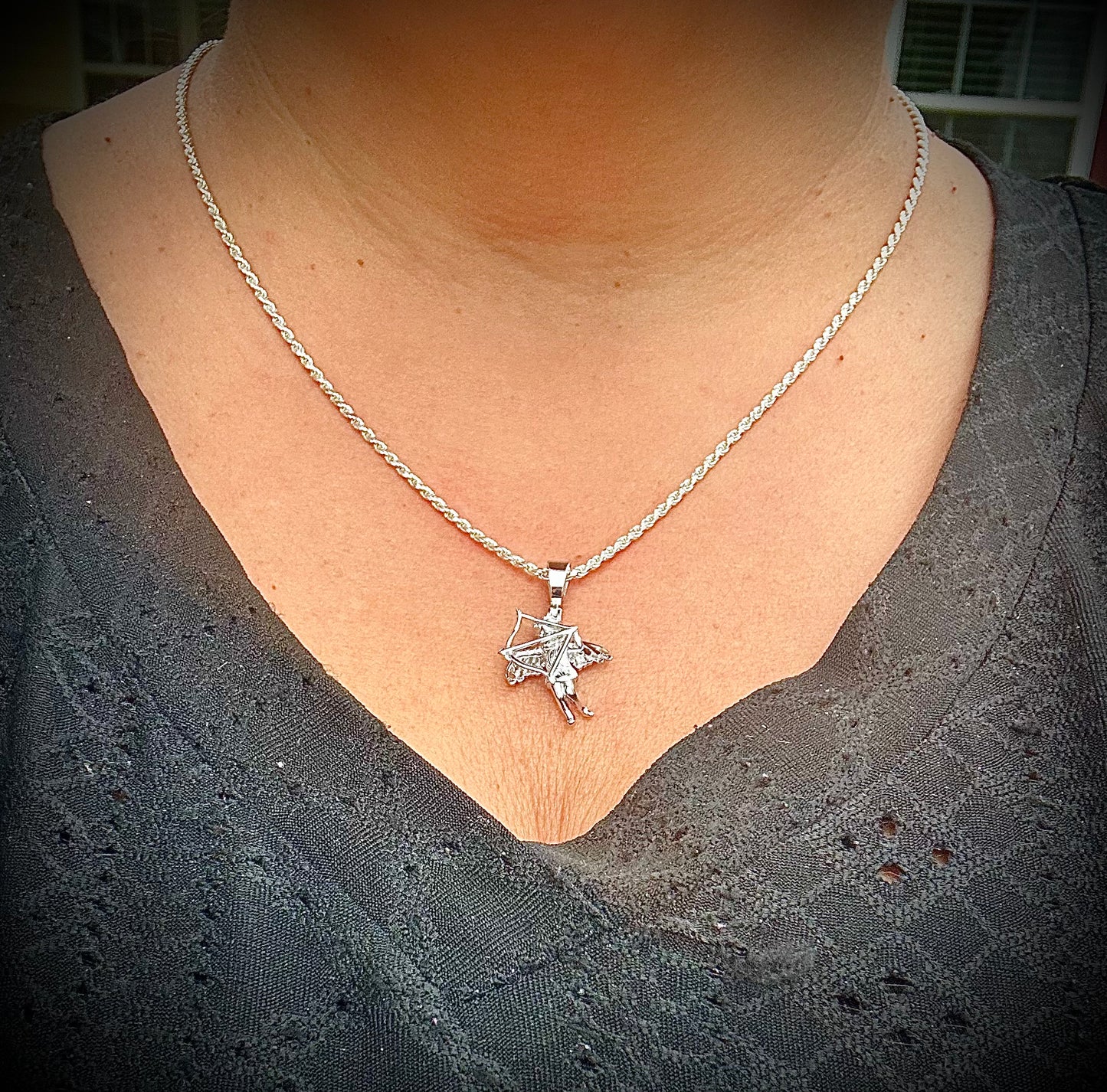 Cupid Bow & Arrow Cherub Pendant – 3 Finishes