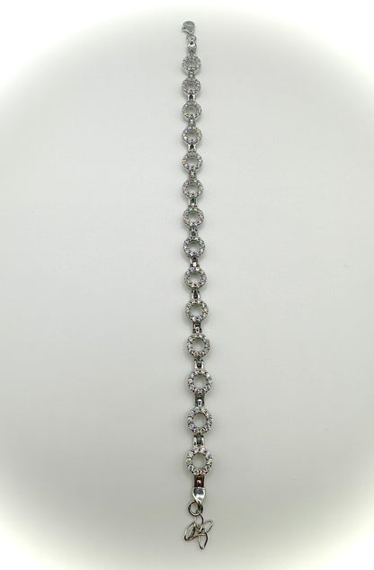 Modern Silver Circle Bracelet – Sterling Silver & CZ
