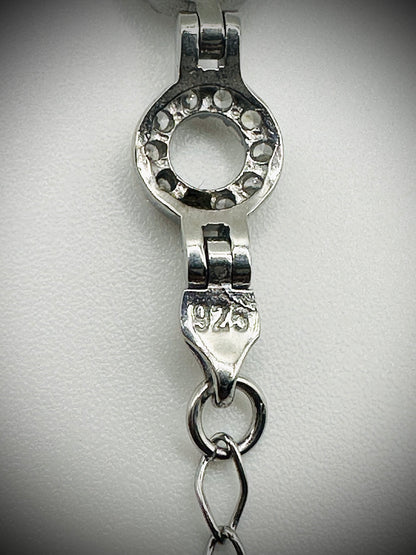 Modern Silver Circle Bracelet – Sterling Silver & CZ
