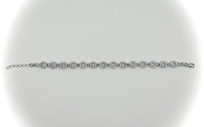 Modern Silver Circle Bracelet – Sterling Silver & CZ