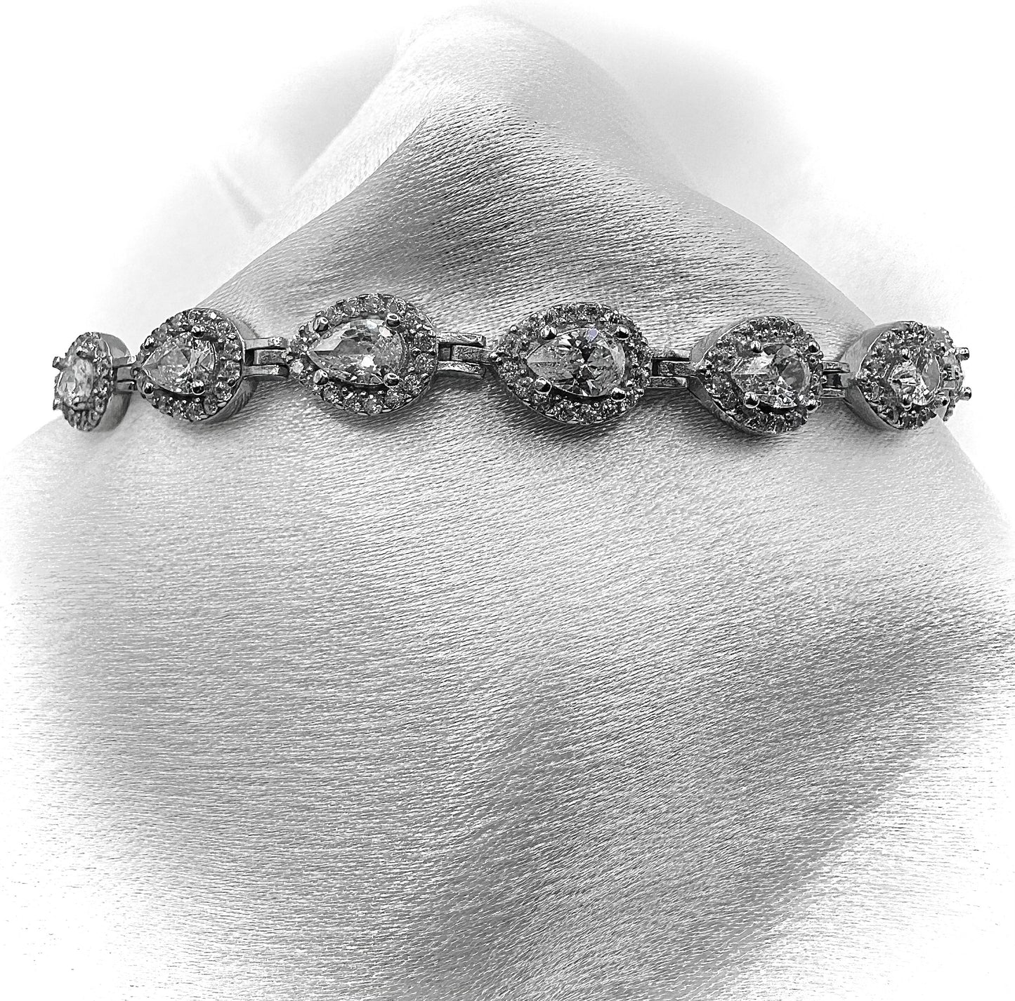 Pear Shaped Tennis Bracelet – Sterling Silver & CZ