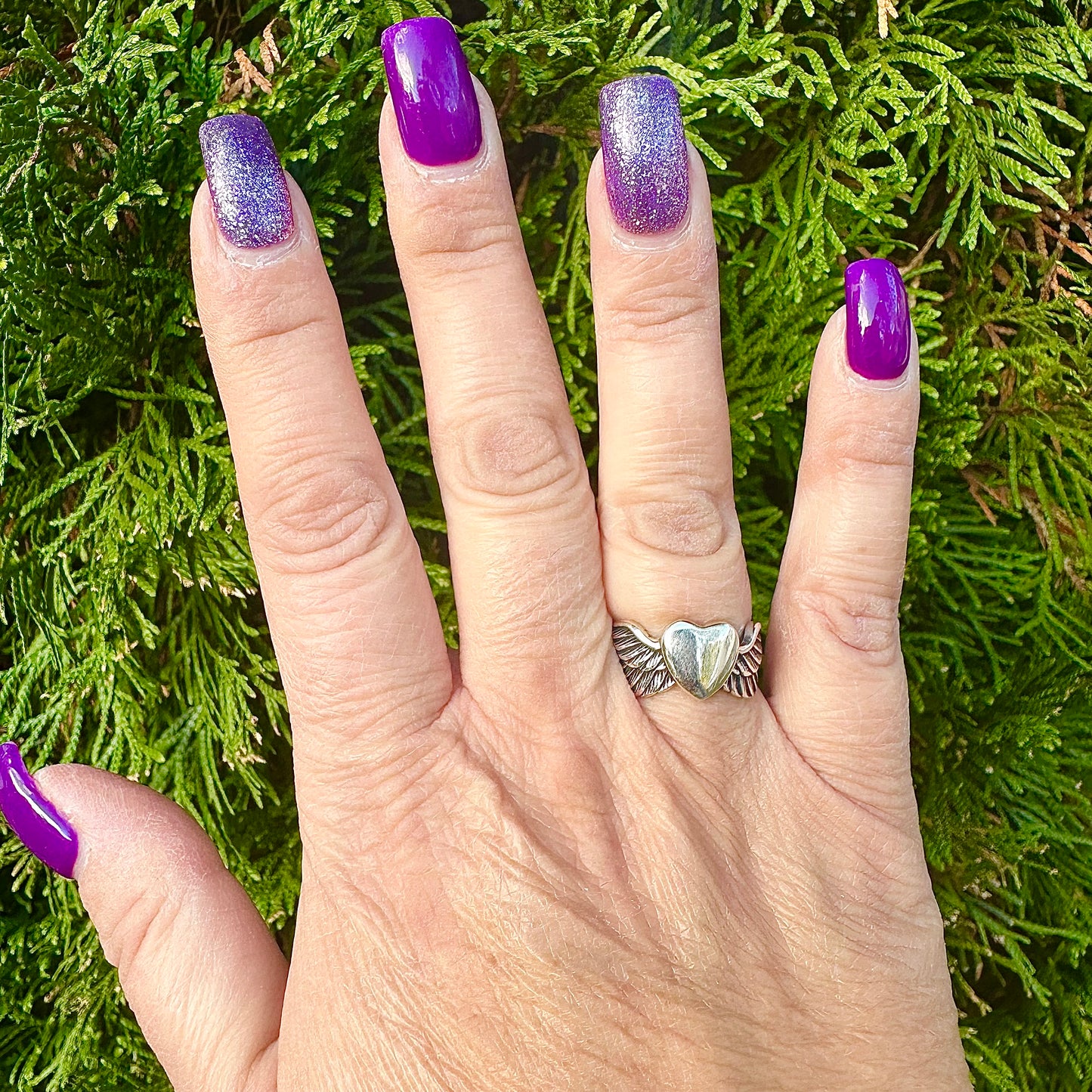 Women's Claddagh-Style Heart Wings Ring – Sizes 5-10