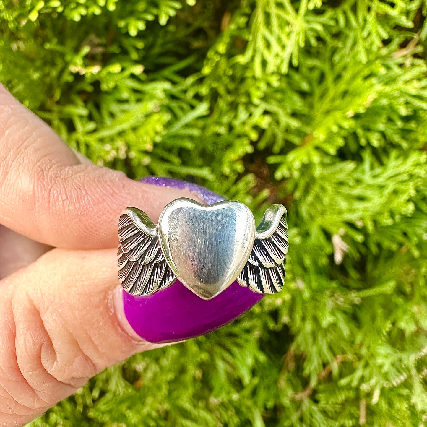 Women's Claddagh-Style Heart Wings Ring – Sizes 5-10