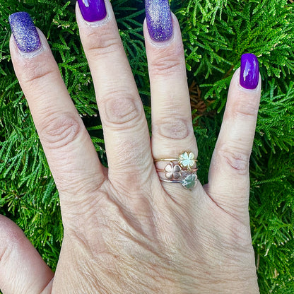 Women's Small Clover Ring – 3 Finishes, Sizes 5-10